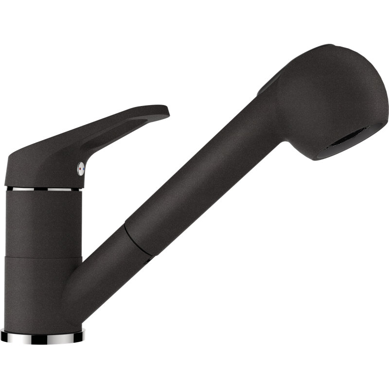 Cosmo High Pressure Pull Out Single Lever Monobloc Tap, Onyx