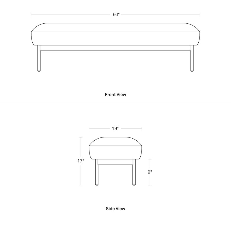 Puff Puff Upholstered Bench, Tomato Velvet