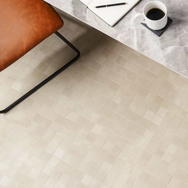 Clay Grace Red 2X2 Matte Porcelain Mosaic, Shy Beige