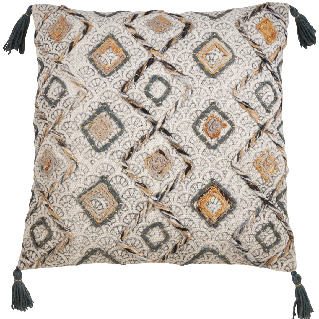 Diamond Cotton Throw Pillow Cover & Insert Saro