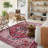 Traditional Machine Washable Area Rug with Non-Slip Backing,Red -329370483