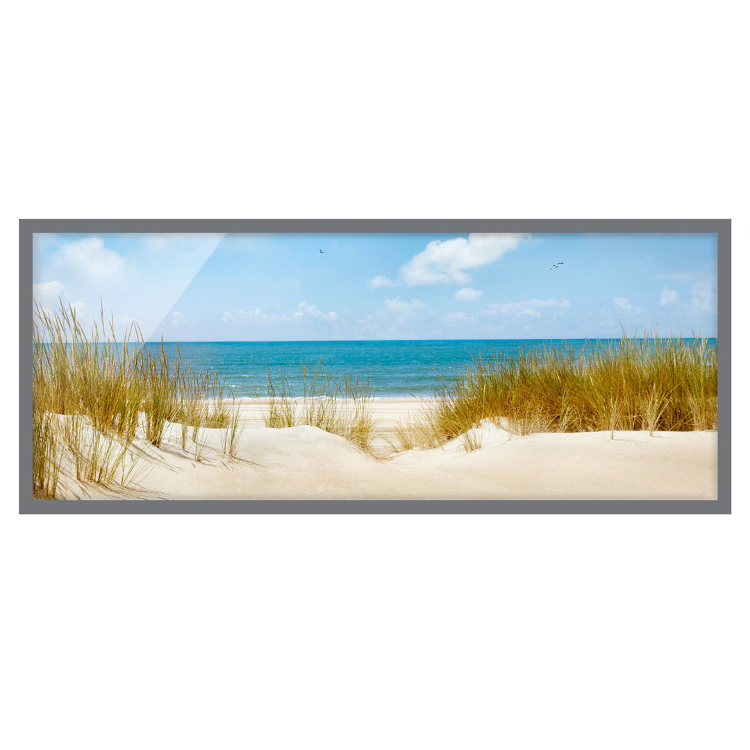 Bild mit Rahmen - Strand an der Nordsee - Panorama-Landschaft - A