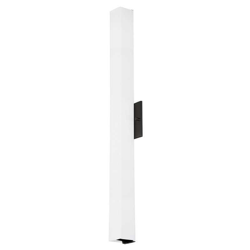Applique murale Melville, DEL, verre opale, H 32 po x l 4,75 po x P 2,875 po, Noir
