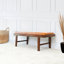 Banc en cuir brun clair Maddox Mid-Century