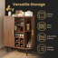 Armoire de bar moderne avec porte-bouteilles et porte-verres, buffet de cuisine avec rangement-129503863