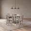 Table de salle à manger Naziah moderne en chêne blanc, 137 cm (54 po), pied central, 4 couverts