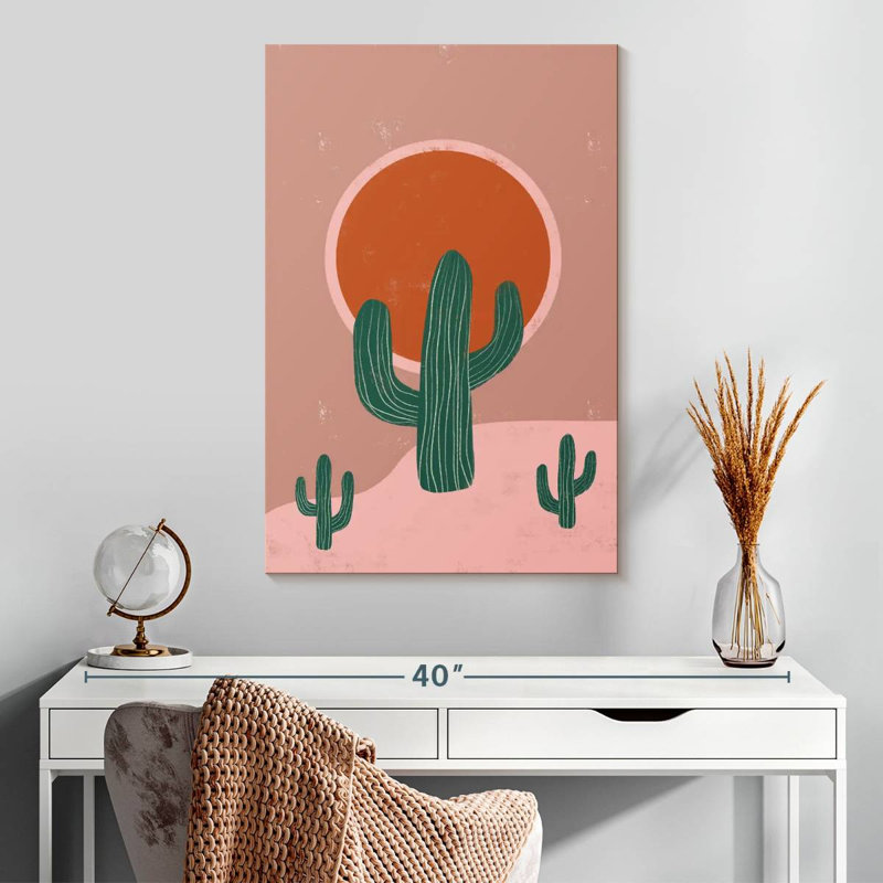Harnek Cactus And Sunset, 30" H x 20" W