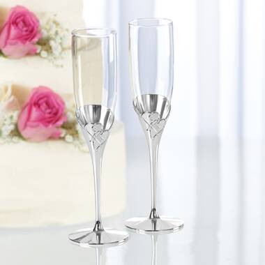 Personalization Mall 2 - Piece 5oz. Glass Flute Stemware Set