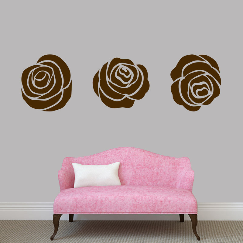 Décalcomanie murale ensemble de roses, Brun