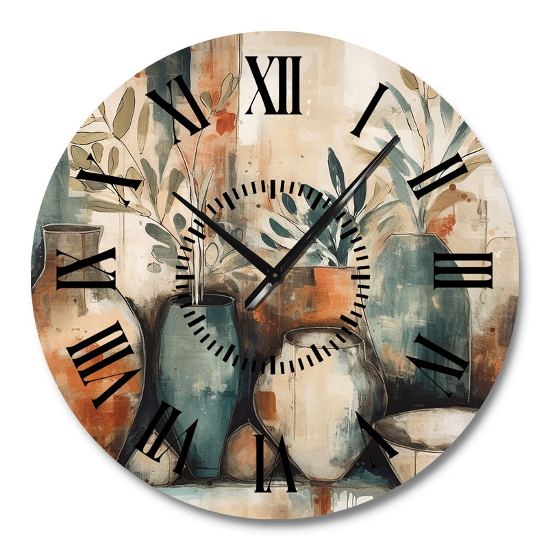 Horloge murale orange et verte, Grand