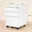 Classeur mobile blanc en métal à 3 tiroirs avec serrure, rangement roulant pour dossiers de format lettre, légal et A4-126713149