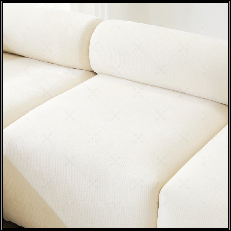 Canapé modulaire en chenille modulaire libre en forme de L Evelyn pour salon, confortable et élégant