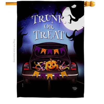 Double Sided 40'' H x 28'' W Polyester Halloween House Flag