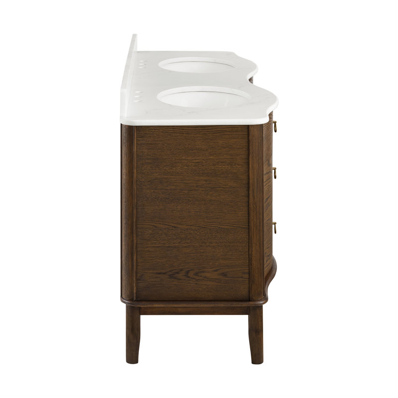 Grace 72" Bathroom Vanity In Natural Enhanced Oak, 72", Enhanced Brown Oak
