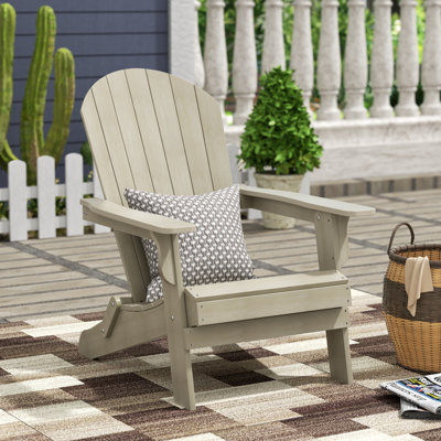 Arrlo Outdoor All-Weather Poly Folding Adirondack Seashell Chair