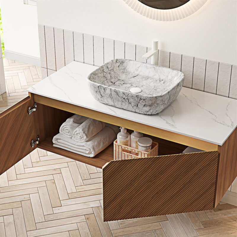 Meuble-lavabo flottant avec lavabo, 48"