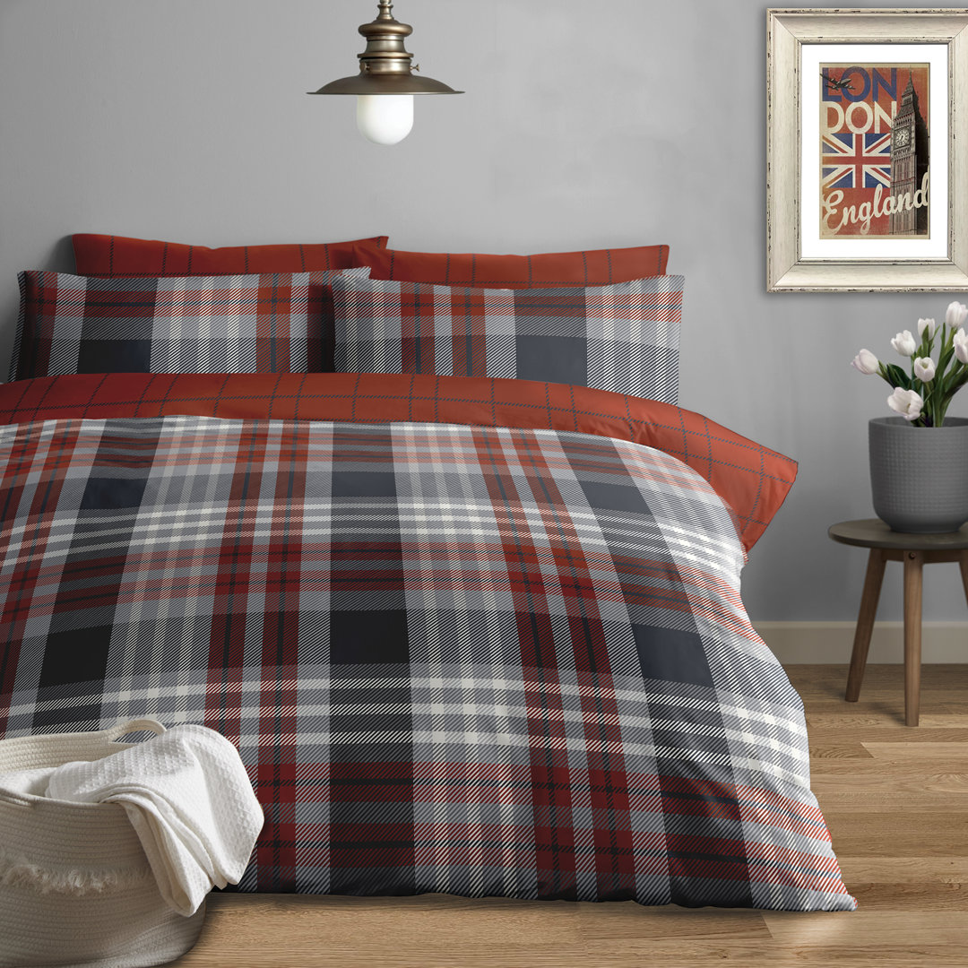 Mahan Brushed Cotton 180 TC Reversible Duvet Cover Set