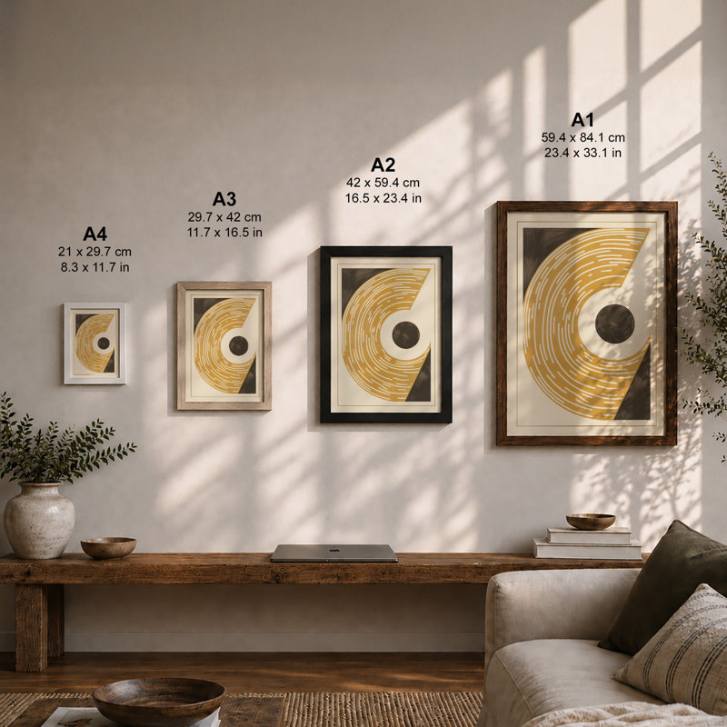 Golden Spiral Geometric - Framed Print, A4 - 29.7 x 21.0 cm, Unframed