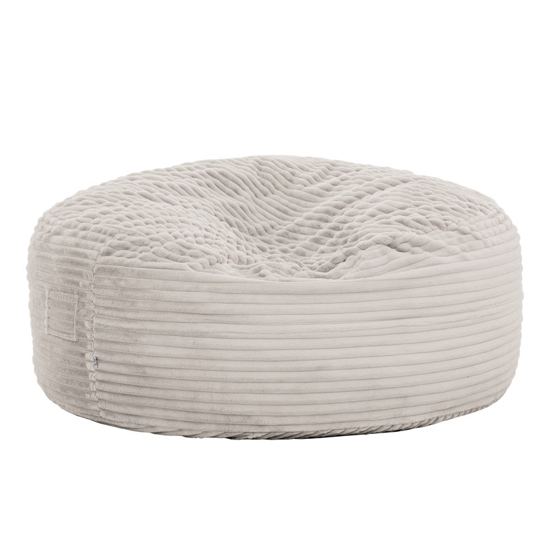 Sealy® Bala 5ft Faux Fur Foam Bean Bag - Taupe, Beige Corduroy, 27" H x 60" W x 60" D