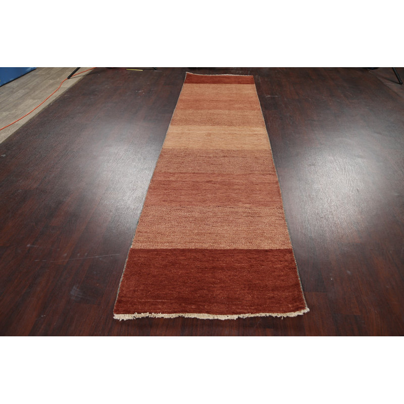 Tapis de couloir en Tapis décoratif laine noué à la main de conception unique 2 pi 7 po x 10 pi 3 po New Age