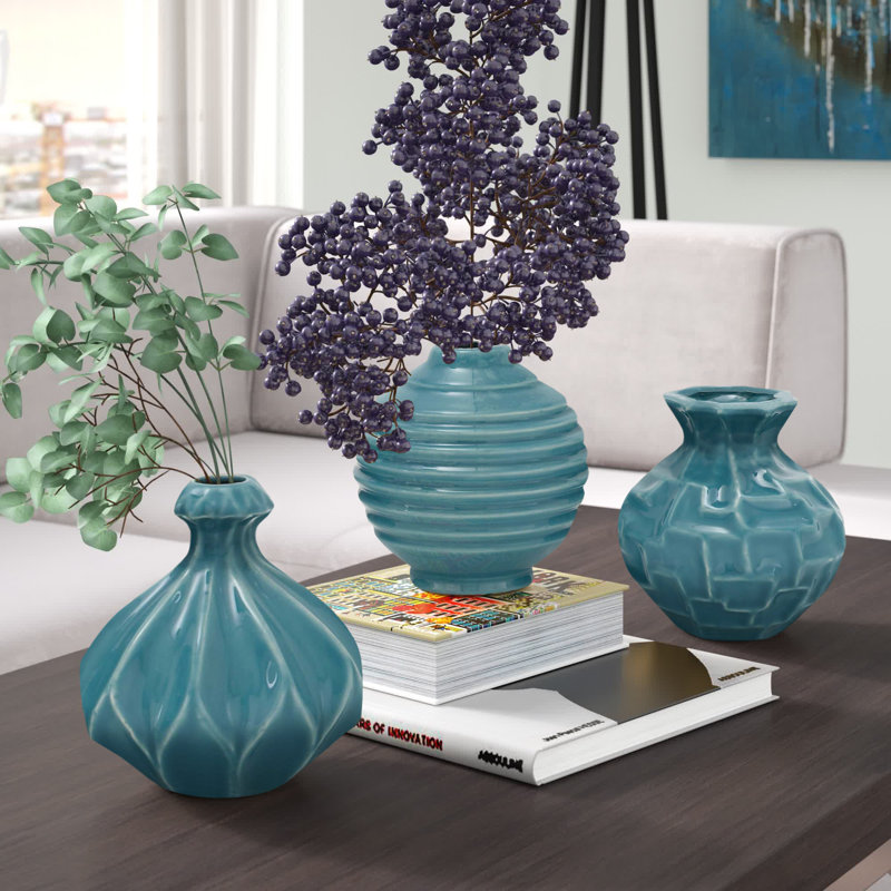 Baltz Stoneware Table Vase, Blue