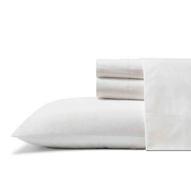 Ensemble de draps en coton Tommy Bahama Cool Zone, Ensemble de draps pour grand lit avec 2 taies d'or, Blanc