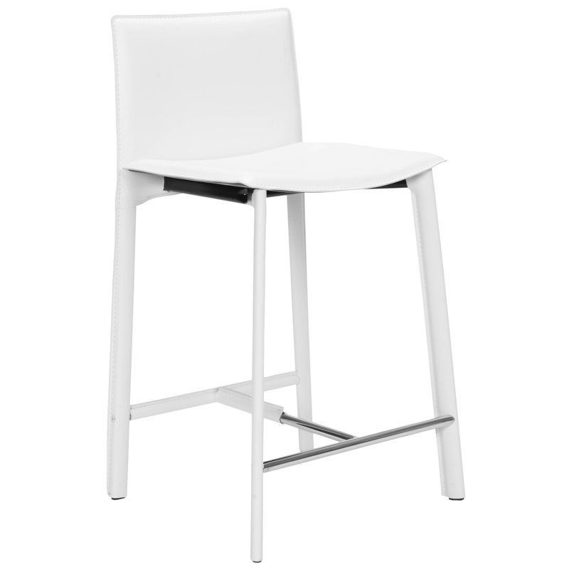 Tabouret de comptoir et de bar Anjail, Blanc, Tabouret de bar (siège d’une hauteur de 30 po)