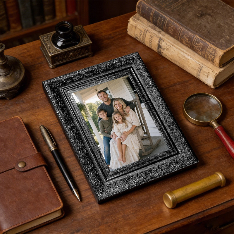 Cadre photo noir 1pc orné pour photos et décorations 8 "x 10", Noir, 1, L 8 po x H 10 po