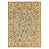 Hand Knotted Wool Oriental Area Rug in Red And Cream