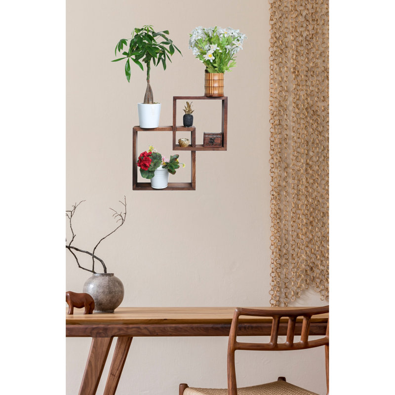 Tablette décorative 4 pièces Julijona, Noyer
