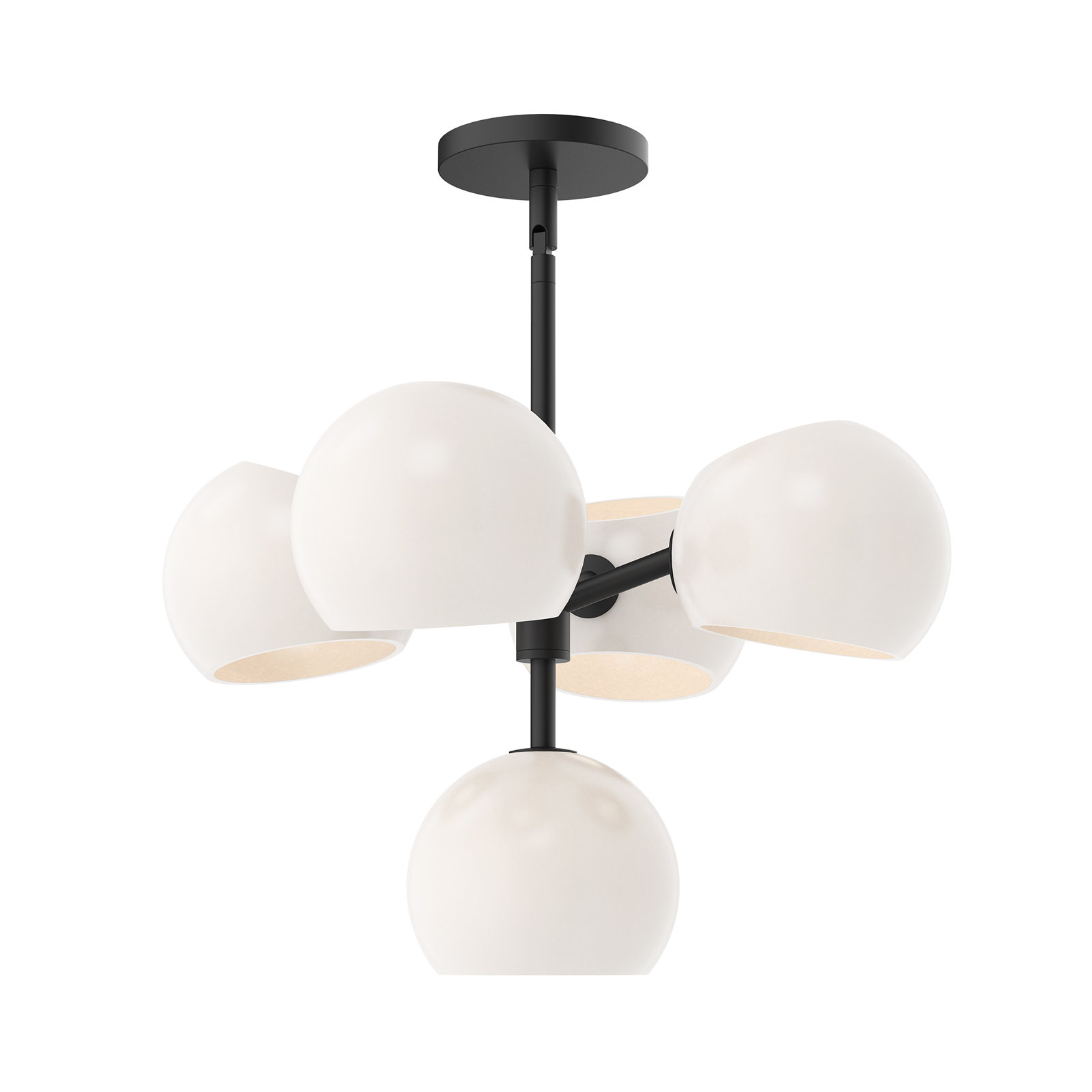 Willow 5 - Light Sputnik Chandelier, Matte Black, Opal Matte