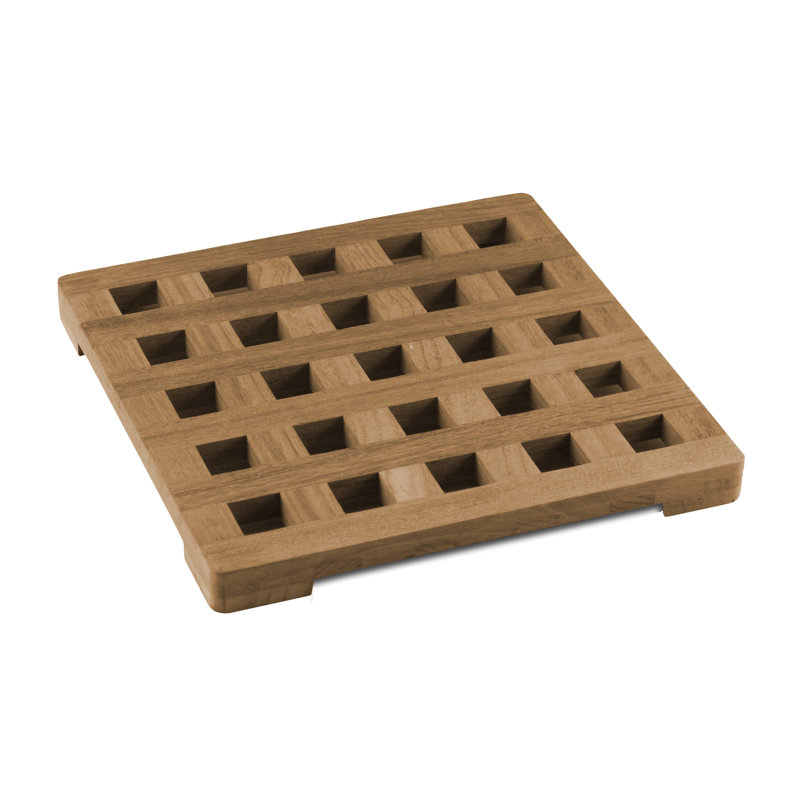 Wood Square 1 Piece Trivet, Large