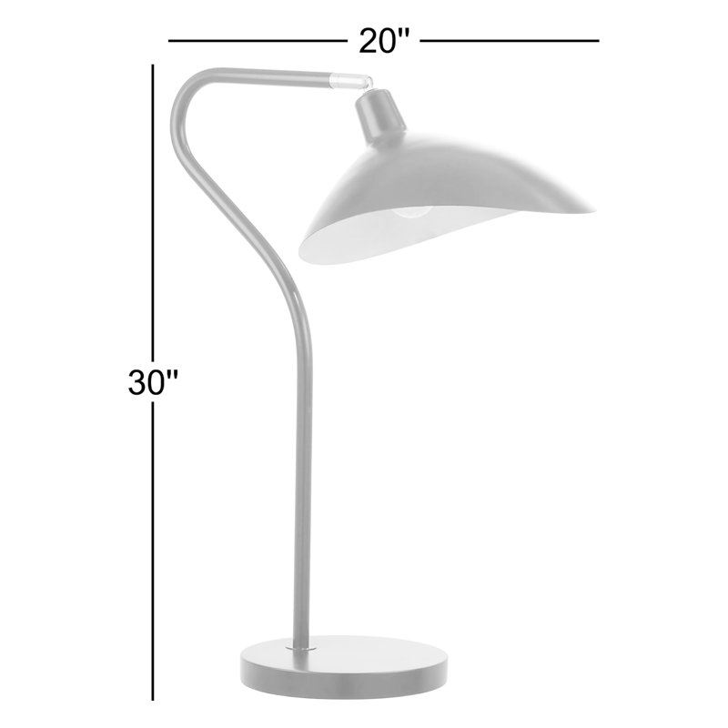 Girard Adjustable Metal Arched Lamp, White