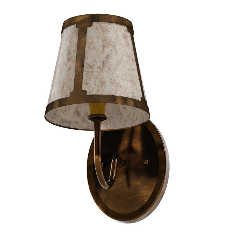 1 - Light Armed Sconce, Silver, Antique Copper
