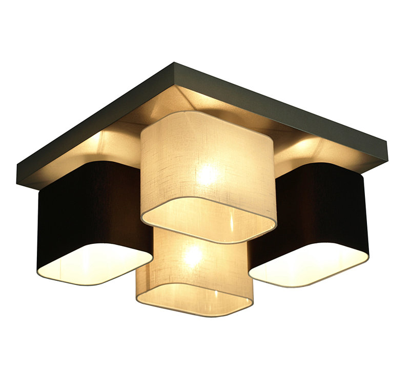 Gonzalez Semi Flush Mount, Wenge, Black/Cream transparent