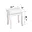 Banc de maquillage rembourré avec tabouret blanc et pieds en bois massif
