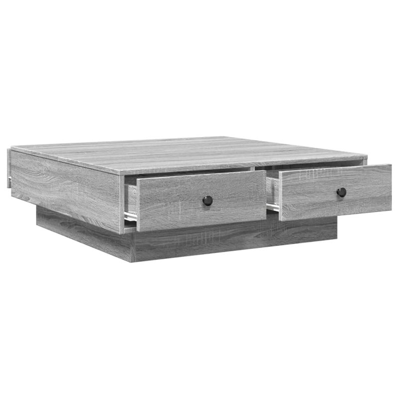 Godfred Pedestal Coffee Table, 90 x 90 x 28 cm (L x W x H), Concrete Grey