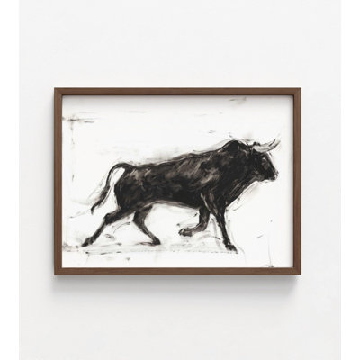 Large Bull Wall Art Print, Framed Western Decor Print, Black And White Farm Alay Art,Modern Farmhouse Art,Rodeo Bull Print,Framed Wall Art