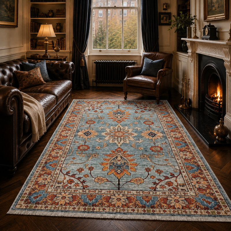 Oriental Cotton and Chenille Flatweave Area Rug, 100 x 200 cm