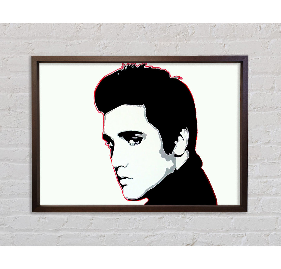 Elvis Portrait Weiß - Einzelner Bilderrahmen Kunstdrucke auf Leinwand