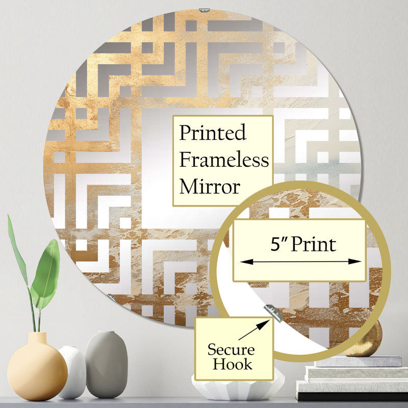 Garvon - Miroir mural carré, 23,6 po x 23,6 po