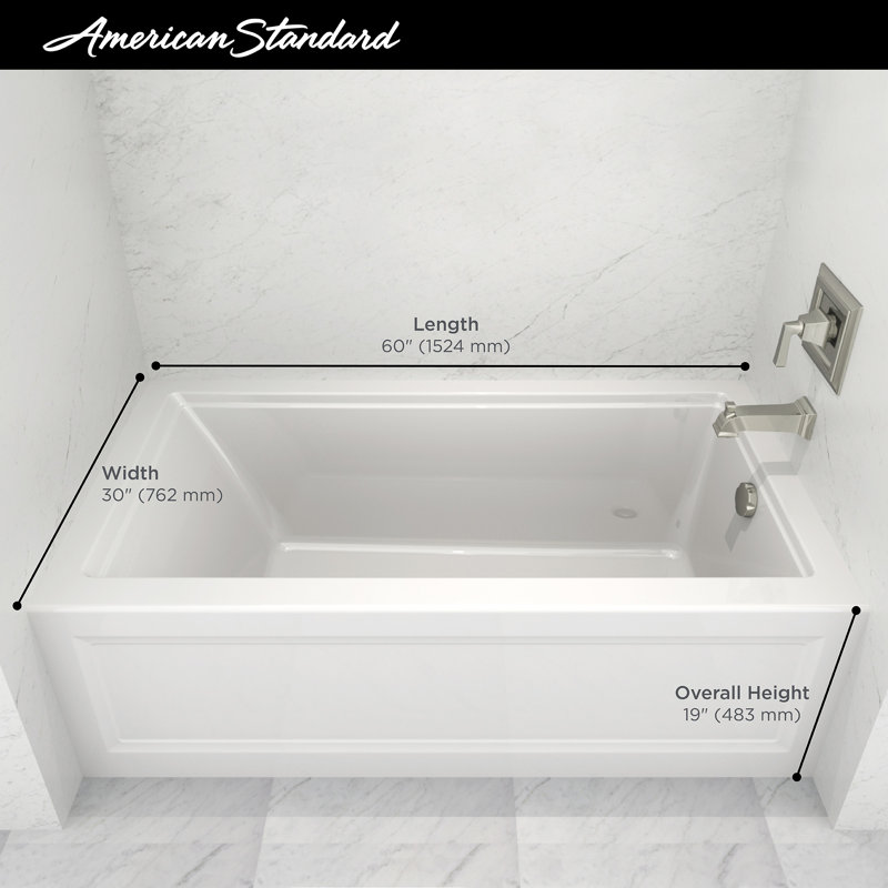 Baignoire de trempage en alcôve 60 "x 30" Town Square S, Blanc