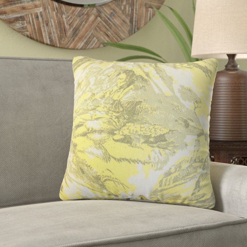 Coussin en coton Toile, Jaune