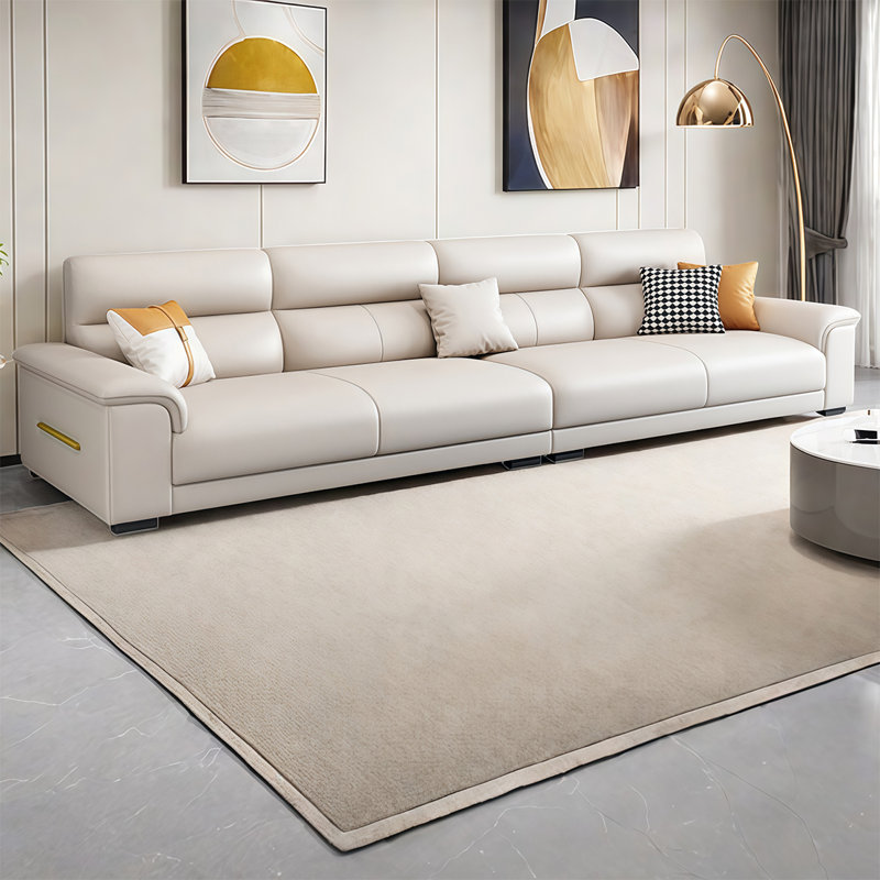 American simple light luxury straight row sofa, 34.64" H x 133.85" W x 36.61" D, 5