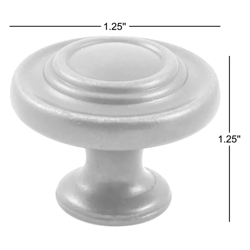 Poignée champignon 1 1/4 po de diamètre, Chrome poli