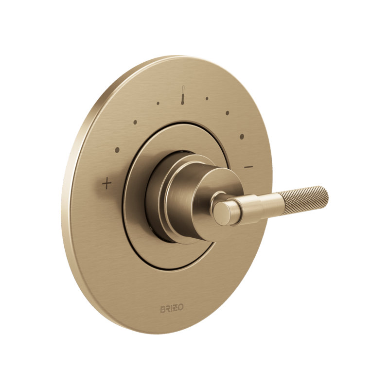Litze Valve Trim with Handle and Mixing Cartridge, T-Lever, Luxe Gold