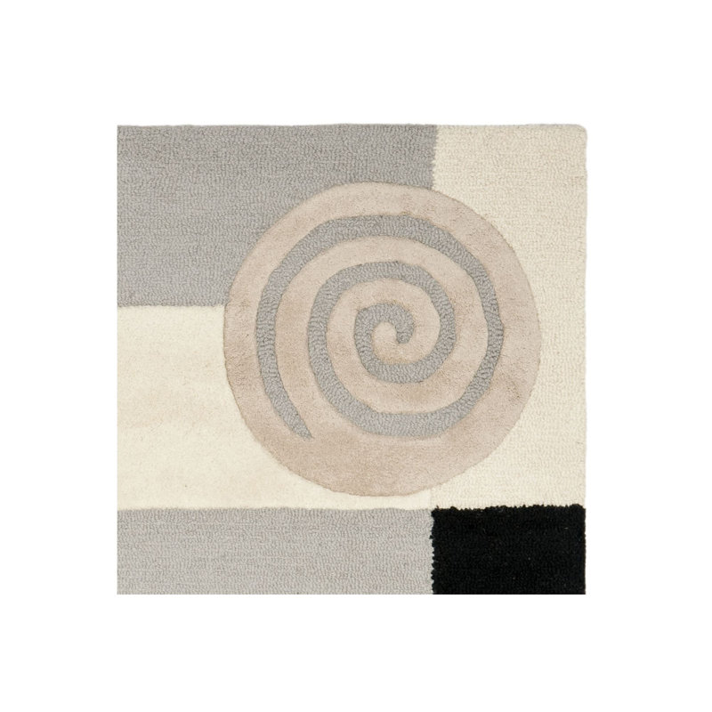 Tapis en laine touffeté à la main Bertile, Carré 8 pi