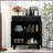 Art Accent Cabinet With 2 Doors, Distressed Decorative Storage For Entryway And Living Room, Embossed Pattern Sideboard Buffet