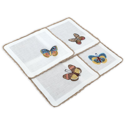 Flutter and Lace Cocktail Napkins 6x6 Inch