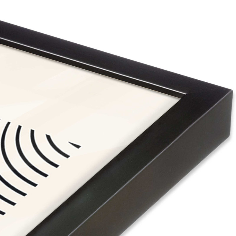 Impression abstraite de Bauhaus, H 15,25 po x l 12,25 po, Cadre photo simple en zinc patiné, Bauhaus abstrait arrondi